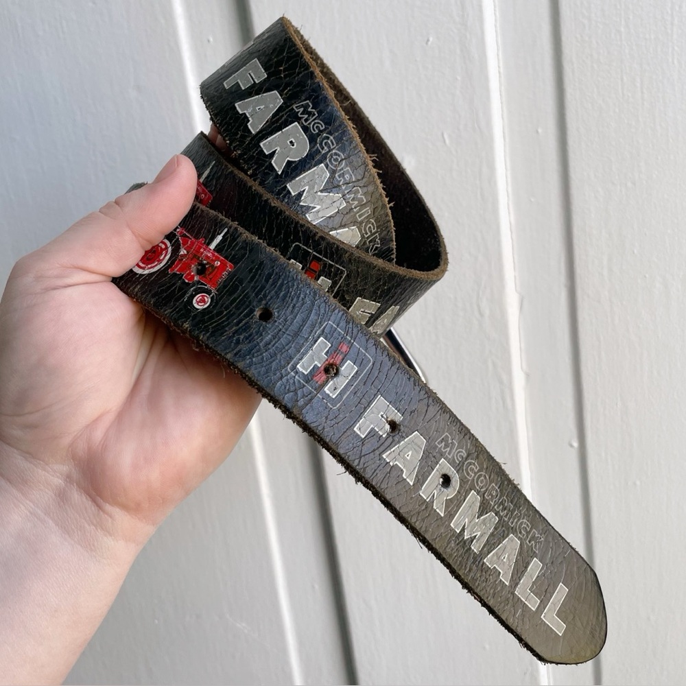 Farmall International Harvester Tractor Distressed Genuine Leather Belt Size 36